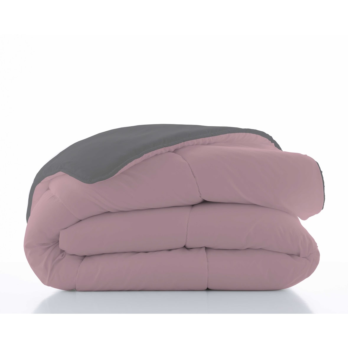 Zweifarbige Bettdecke Bettdecke zweifarbig Altrosa/L.808-Grau Bett 90 Polyester hergestellt in Spanien 300 Gramm Naturals
