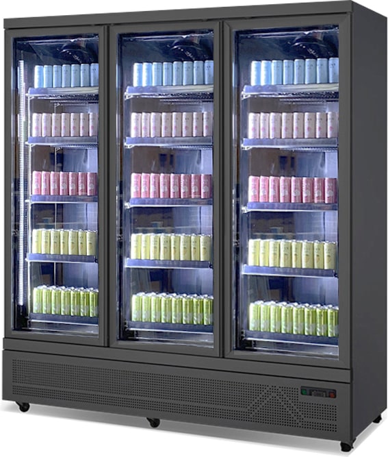 A&S Getränkekühlschrank Kühlschrank 1880 x 710 x 200 mm 1600 Liter; 3 Glastüren / Flügeltüren