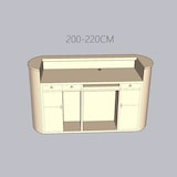 thumbnail of Empfangstresen mit Stauraum, vertikal gestreift, kleine Theke für Kosmetikstudios, Shops und Empfangshallen Weiß 200×60×100cm【B Tiaowen 200】