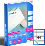 thumbnail of M-office Etiquetas Adhesivas A4, Pegatinas Blancas para Uso Diario, Papel Adhesivo para Imprimir, Pegatinas para Escribir(44 por hoja, 25h)