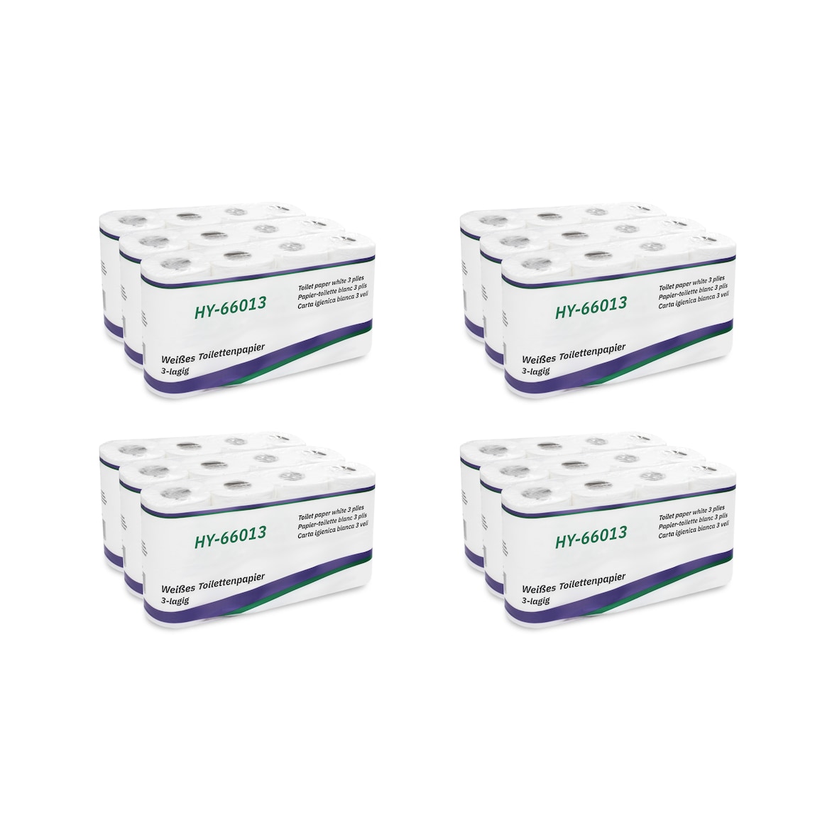 96 Rollen Toilettenpapier 3-lagig,150 Blatt, Kleinrolle, Vorratspack | extra weich und reißfest | | aus hochwertigem weißem Zellstoff