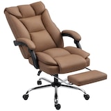 thumbnail of HOMCOM silla de escritorio giratoria con reposapiés, con respaldo reclinable, acolchado grueso, tapizada en cuero sintético, altura ajustable