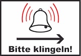 thumbnail of Bitte klingeln Richtungspfeil rechts Schild A5 (148x210mm)