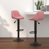 thumbnail of Barhocker DUKE höhenverstellbar 2er Set Rosa Samt | Barstühle drehbar Küchenhocker Thekenhocker für Küche Hausbar