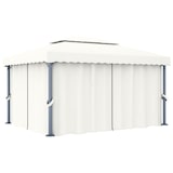 thumbnail of vidaXL Pavillon mit Vorhang 4x3 m Cremeweiß Aluminium