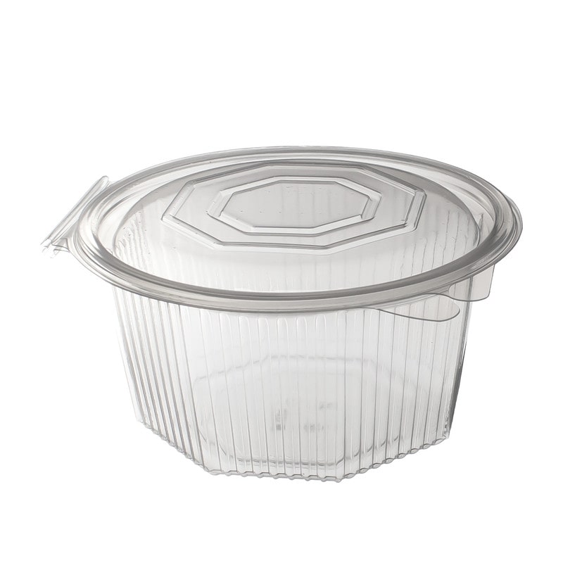 DayBays 200 Stk. Haushaltsbox PP 1000 ml 168x164x84 mm 8 Eckig Salat-Box Alpha mit anhängendem Deckel
