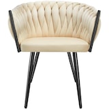 thumbnail of tectake Lot 6 chaises de salle à manger en velours design noué sables - 405532