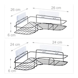 thumbnail of Relaxdays Duschablage ohne Bohren, 2er Set, Duschkorb Ecke, selbstklebend, Metall, Duschgelhalter in 2 Größen, schwarz