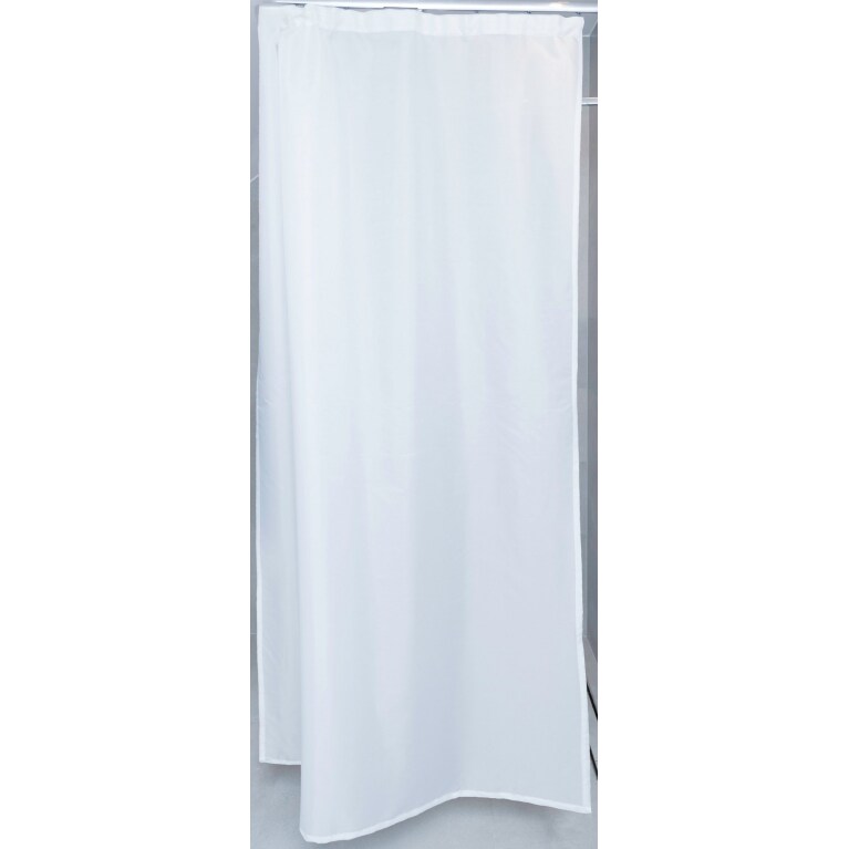 Textil Duschvorhang Weiss 200x220 cm mit Gardinenband und Haken Gardine Fenstervorhang