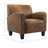 thumbnail of Helloshop26 - Fauteuil chaise siège lounge design club sofa salon marron synthétique daim 1102206/3