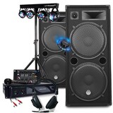 thumbnail of Pack SONO DJ COMPLET 3000W Amplification + Enceintes 2x2000W, Table Mixage USB Bluetooth, Portique d'Eclairage Multi-effets LED