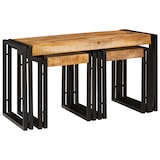 thumbnail of Table Gigogne 3 pcs Bois de Mangue Massif et Métal Modèle Patio Altair Prime Plus