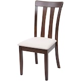 thumbnail of Décoshop26 - Lot de 6 chaises de salle à manger en bois massif marron foncé et assise en tissu crème CDS04664