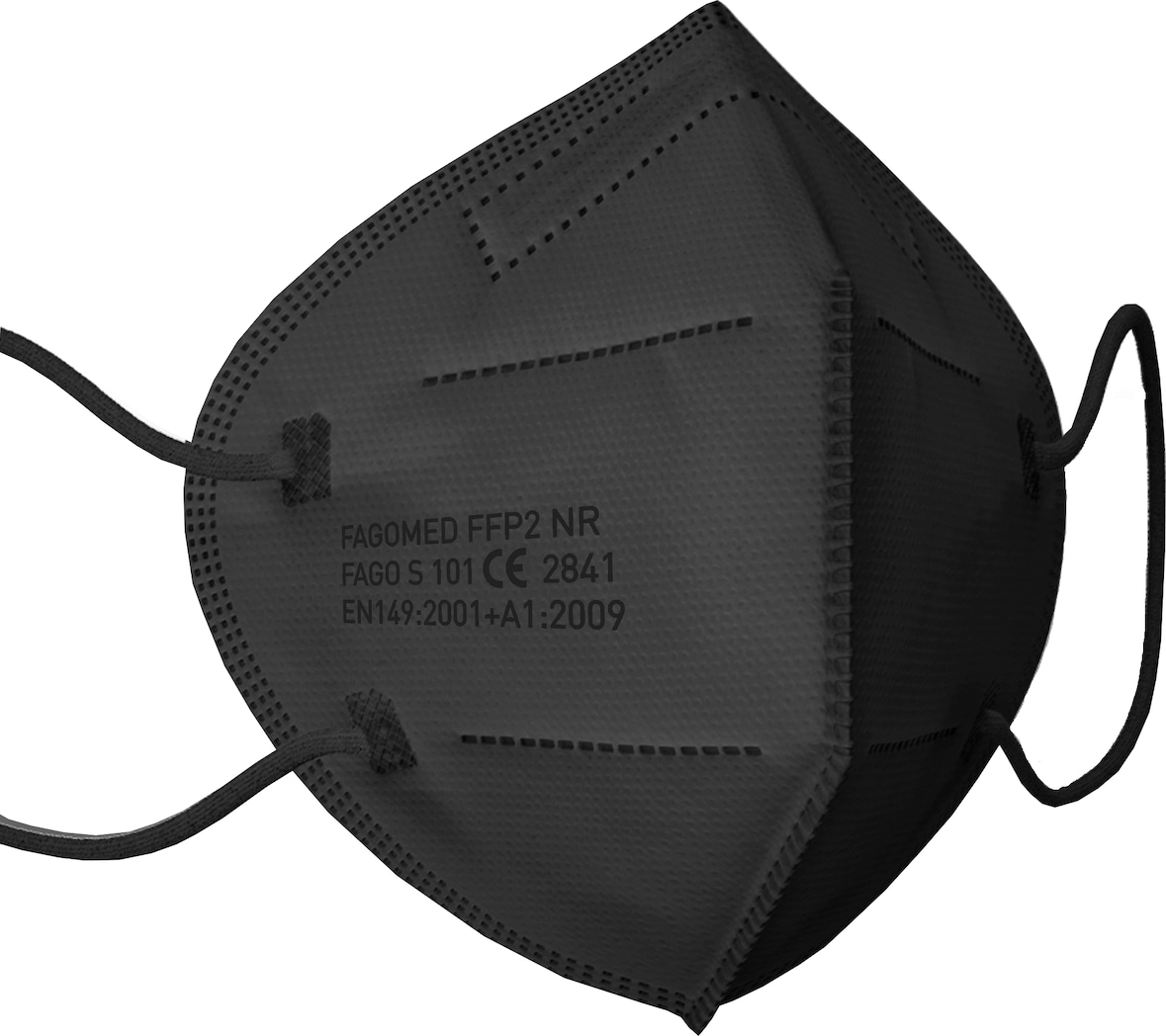 100x FFP2 Maske schwarz – 5-lagig - einzeln verpackt -  CE 2841