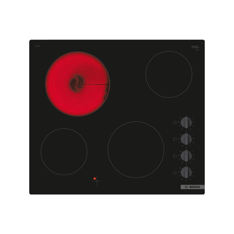 Table De Cuisson Vitrocéramique 4 Foyers Commandes Latérales Usage Non Intensif Bosch