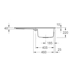 thumbnail of Villeroy&Boch Spülbecken, Küchenspüle Flavia 50 Ivory 900x510mm, Unterschrankbreite 50cm