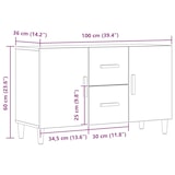thumbnail of vidaXL Sideboard Artisan-Eiche 100x36x60 cm Holzwerkstoff