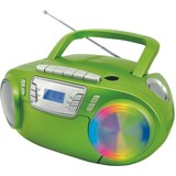 thumbnail of Soundmaster SCD5800GR tragbarer CD-Player Radiorecorder Kassettenrekorder USB AUX LED-Licht Karaoke inklusive Mikrofon Farbe Grün