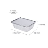 thumbnail of Barquette aluminium 670 cc + couvercle alu/carton par 1000