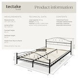 thumbnail of tectake Lit design romantique avec sommier  Noir/Noir