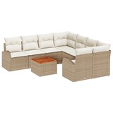 thumbnail of vidaXL 9-teiliges Garten-Sofa-Set mit Kissen Beige Poly Rattan Akazie