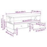 thumbnail of Table basse sonoma gris 100x51x45 cm bois d'ingénierie Modèle Atlas Office Pro Vintage