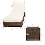 thumbnail of tectake 2 tumbonas de polirratán con estructura de aluminio y mesa  Marrón