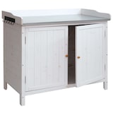 thumbnail of PROREGAL Gartenschrank mit Arbeitsplatte HxBxT 86x104x52cm Outdoor Tanne Holz Weiß Pflanztisch