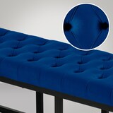 thumbnail of Décoshop26 - Banco de cama de 120 cm de largo tapizado en terciopelo azul y metal negro 10_0003666