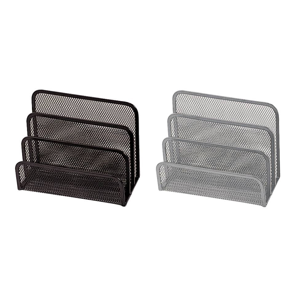 Portacartas de alambre con 3 compartimentos - negro