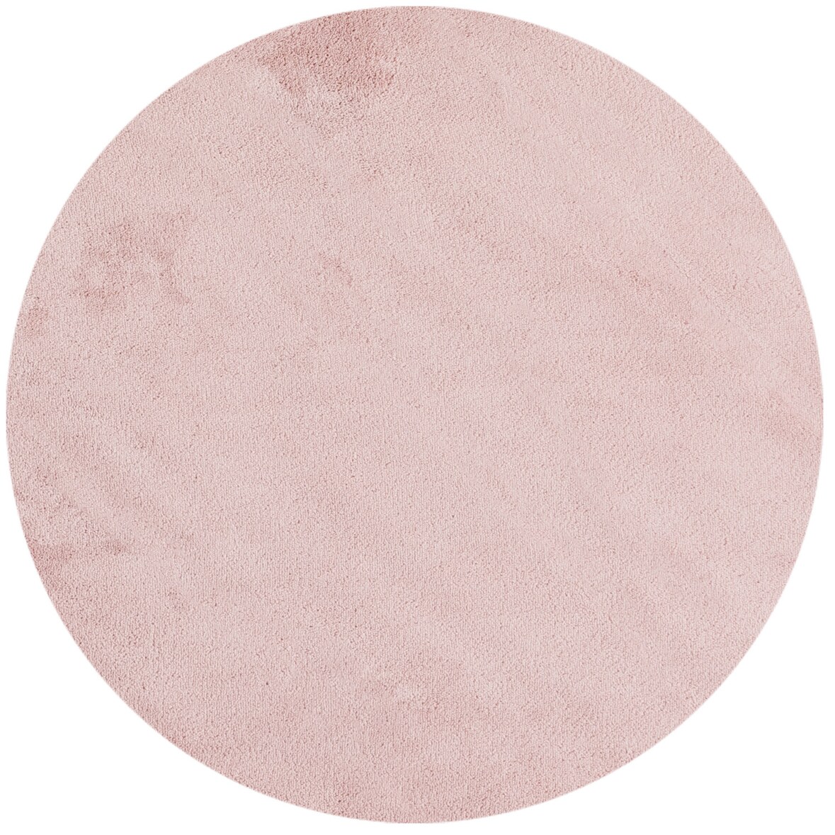 Teppich Wohnzimmer Einfarbig Pflegeleicht Waschbar Schlafzimmer OEKO-TEX Rund Rosa 160x160 cm Schadstoffgeprüft – LECH von Kadima Design
