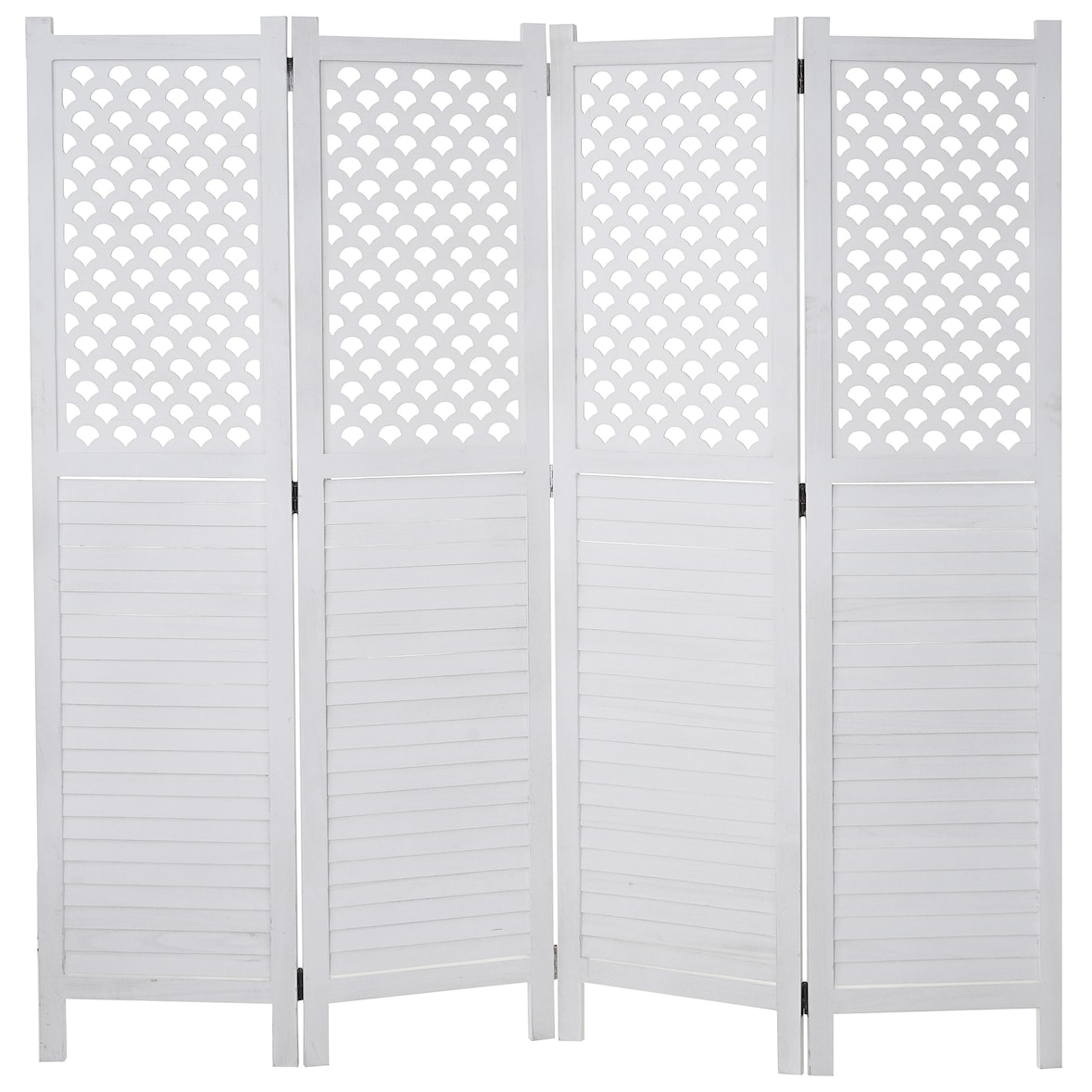 Kamerscherm HWC-A84, kamerscherm, ornamenten 170x161cm ~ wit