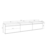 thumbnail of Mobile TV Soggiorno, Ampio spazio a disposizione, 240x35x45cm, Sospeso, da appendere, Stile moderno, Rovere _ 501_3