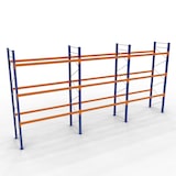 thumbnail of Palettenregal-Starterset 4000 x 8444 x 1100 mm (HxBxT), blau/verzinkt/RAL 2004, 4 Ebenen, max. Palettengewicht 860 kg, Feldlast 10.250 kg