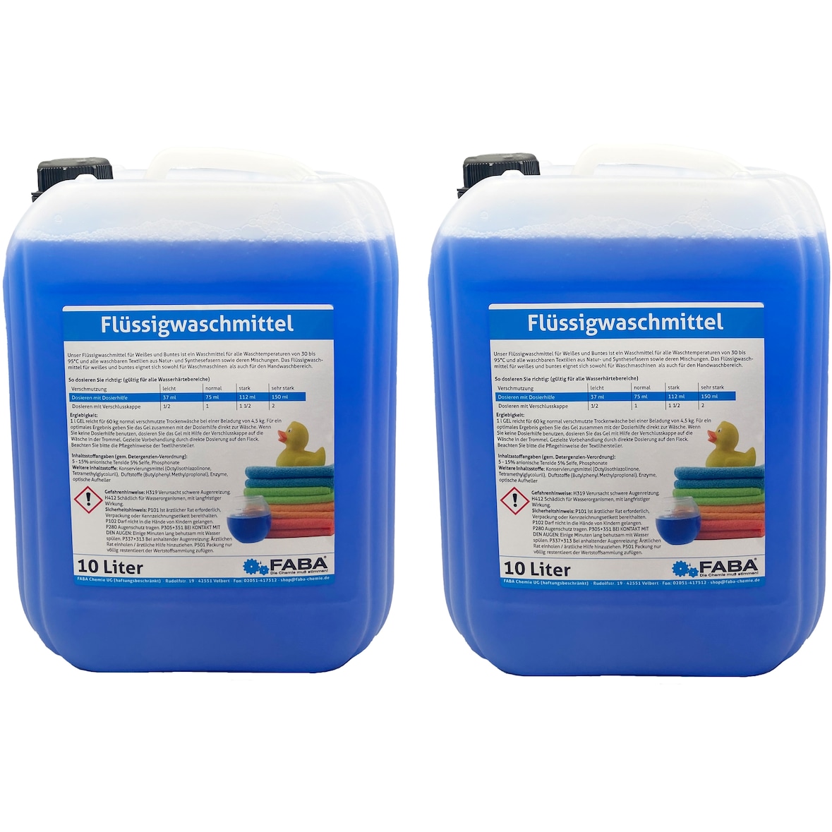 2 x 10 L Flüssigwaschmittel Konzentrat blau frisch angenehm Universal Color