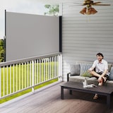 thumbnail of Outsunny toldo lateral retráctil pantalla enrollable mampara de privacidad y protección solar para jardín balcón terraza 300x140 cm gris claro