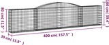 thumbnail of vidaXL Gabionen mit Hochbogen 5 Stk. 400x30x80/100cm Verzinktes Eisen