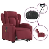 thumbnail of vidaXL Elektrischer Massagesessel mit Aufstehhilfe Weinrot Stoff