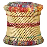 thumbnail of Tabourets Avec Détails Chindi Lot De 2 Multicolore Bambou
