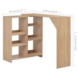 thumbnail of vidaXL Bartisch mit Beweglichem Regal Eichenbraun 138x39x110 cm