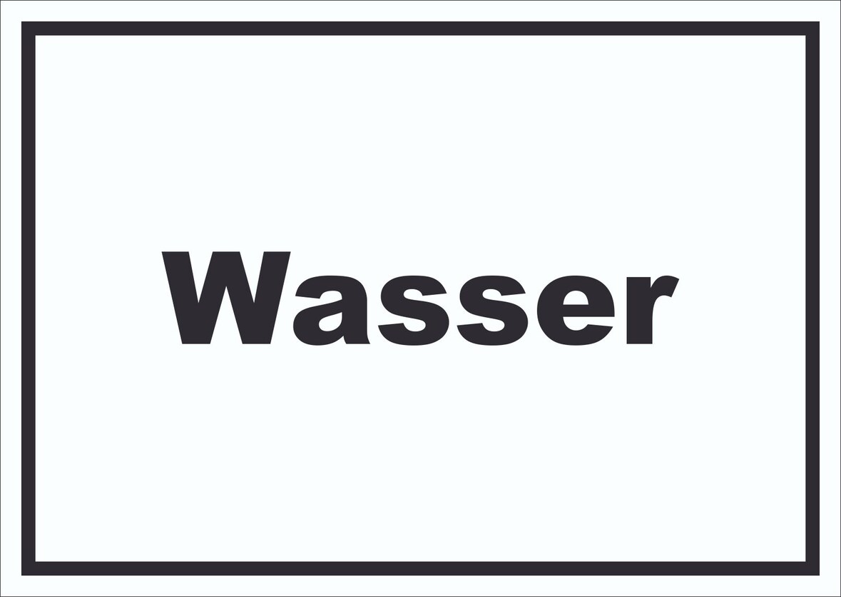 Wasser Schild mit Text Anschluss waagerecht A6 (105x148mm)