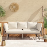 thumbnail of Merax Gartenmöbel Outdoor Lounge 3-Sitzer-Sofa, verzinkter Eisen, Sonnenliege mit klappbaren Armlehnen, Beige