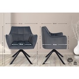 thumbnail of Silla de comedor Swing en terciopelo Gris oscuro/Negro