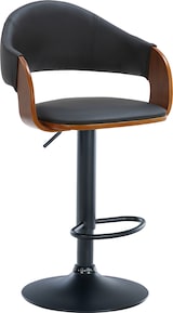 thumbnail of Barhocker BOROS - Kunstleder Walnuss/schwarz 50x49x89 cm Schwarz Schwarz | Barstuhl Mit Lehne Drehbar Tresenhocker Tresenstuhl Kneipenhocker