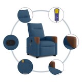 thumbnail of vidaXL Massagesessel mit Aufstehhilfe Blau Stoff