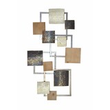 thumbnail of Décoshop26 - Décoration murale en métal différentes formes carrées crème gris noir doré à suspendre 90x5x52cm DEC05117