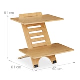 thumbnail of Relaxdays Stehschreibtisch Aufsatz, höhenverstellbar, 2 Ablagen, Bambus, Schreibtischaufsatz, stehend arbeiten, natur