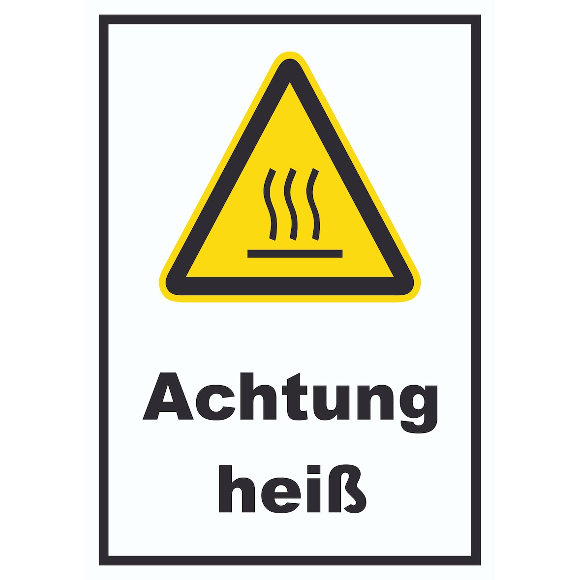 Achtung heiß Schild A0 (841x1189mm)