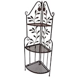 thumbnail of Eckregal Eisenregal Dekoregal Metallregal Gartenregal 3 Etagen Antik braun : Braun