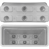 thumbnail of Macetero rectangular de plástico de 100 cm para plantas y flores con jardinera de exterior blanca, resistente a los rayos UV, fabricado en Italia.